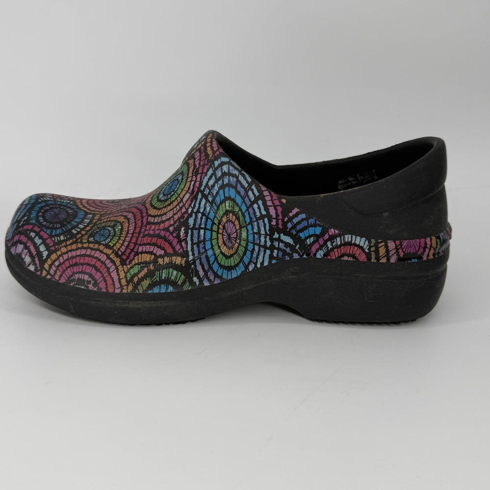 Crocs Neria Pro II Clog Womens 8 Black Multi Color Graphic Slip Resistant Work - Picture 4 of 7